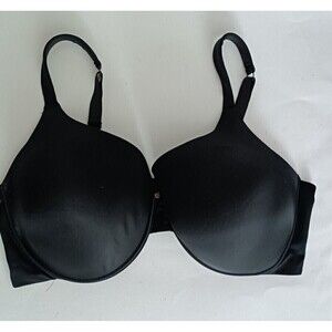 Ashley Stewart T- Shirt Bra 46DDD Black Satin Lightly Lined Plunge Style 2017 28